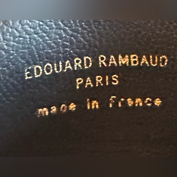 Edouard Rambaud, French luxury. Black leather, gold tone hardware. Clean - Picture 3 of 12